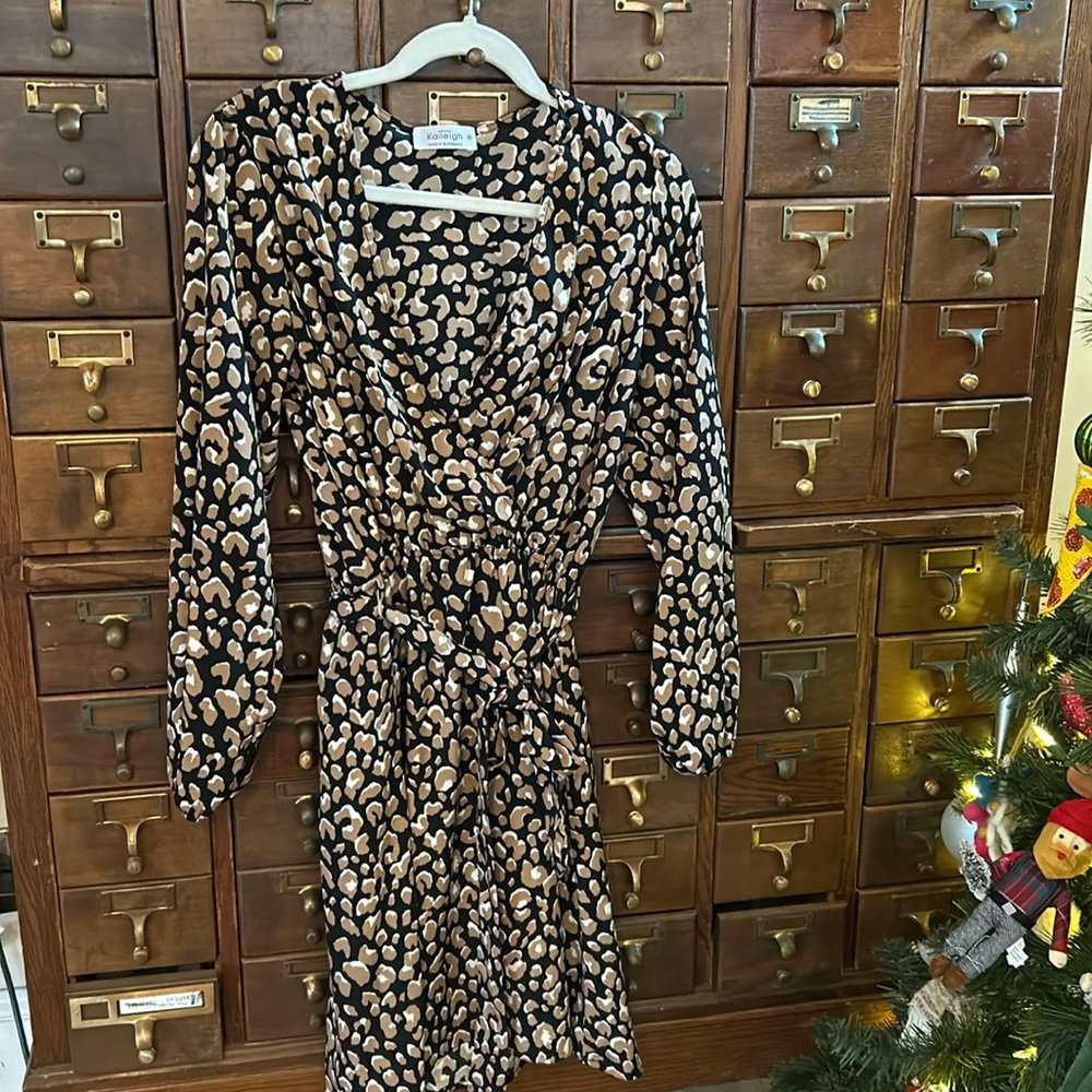 Kaileigh Leopard Print Dress Size M